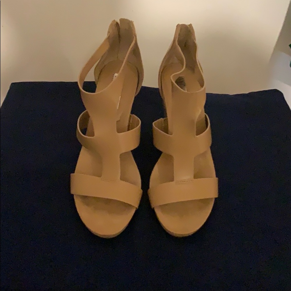 Tan wedge heels. Worn once.
